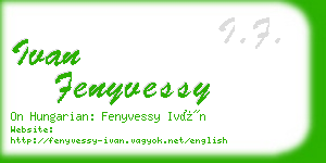 ivan fenyvessy business card